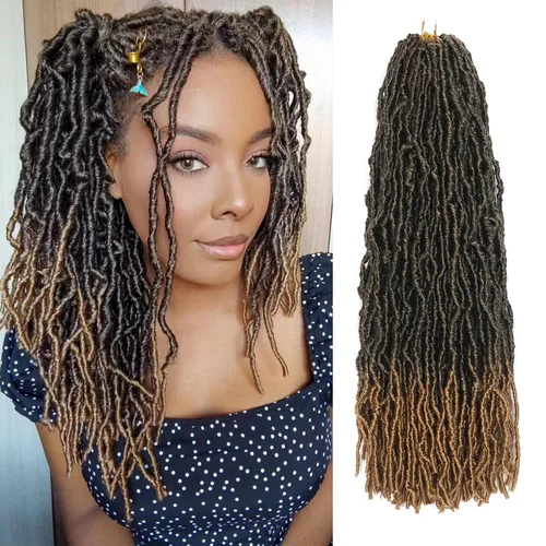 Vista 15 de Extensiones de cabello de ganchillo de 12 pulgadas de pelo sintético de ganchillo 1B, extensiones de cabello de ganchillo suaves