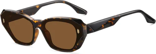 Vista 7 de Cyxus Gafas de sol polarizadas para mujer, ojo de gato, protección UV, marco de acetato irregular, ultraligero, moda para mujer