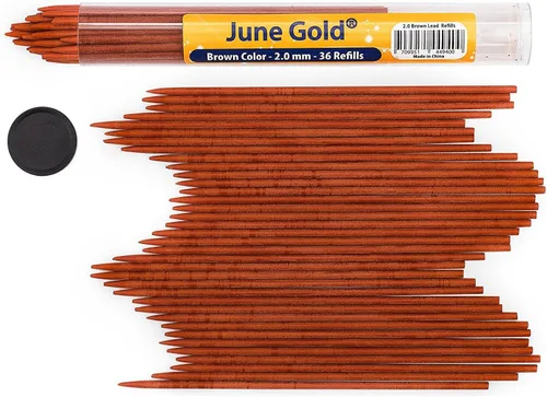 Vista 17 de June Gold repuesto de grafito resistente a quiebres con cómodo dispensador, Arcoiris (Rainbow) Grosor audaz para uso pesado, plomo resistente a