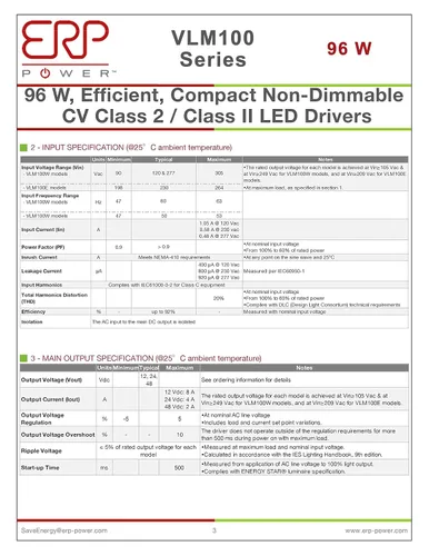 Vista 4 de SIRS-E ERP VLM100W-24 Voltaje constante DC Power Compact LED Driver 24V 4A 96W UL Clase P para luces LED e iluminación