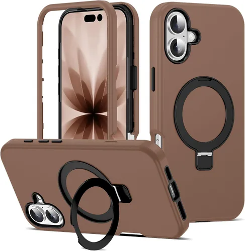 Vista 19 de Funda compatible con iPhone 13 y 14 de 6.1 pulgadas con soporte de anillo magnético [protección militar contra caídas] [compatible con Mag-Safe]