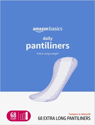 Vista 11 de Amazon Basics Pantiliner diario, longitud extra larga, almohadillas femeninas finas para mujer, sin perfume, protección contra fugas, uso diario, 68