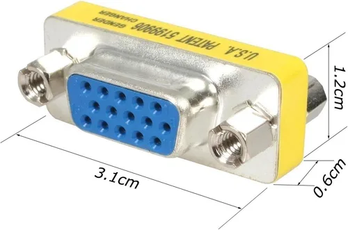 Vista 4 de WOVTE DB9 hembra a hembra Mini cambiador de género adaptador de conector conector paquete de 2 (VGA/SVGA 15/15)