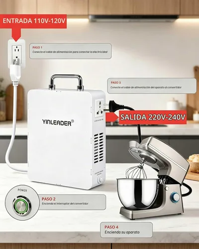 Vista 4 de Yinleader 3000W 110v a 220v convertidor paso hacia arriba transformador