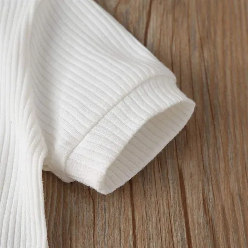 Vista 129 de Mameluco unisex de manga corta para bebé recién nacido, con botones, de una pieza, ropa de color sólido