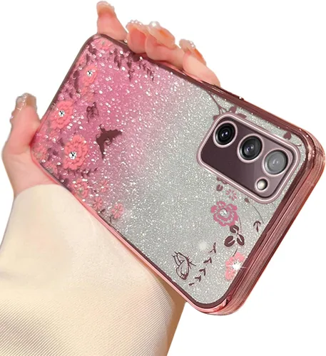 Vista 22 de Funda para Samsung Galaxy S8, Samsung S8 para mujer, cambio gradual con purpurina, cristal suave, TPU mariposa, floral, corazón, transparente, funda