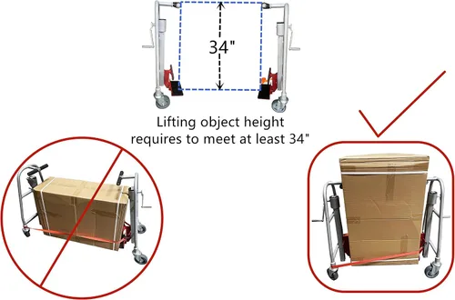 Vista 7 de Mover manual de muebles (juego de 2), tapa de 1100 libras, aluminio, altura de elevación de 12 pulgadas, mudanza de maquinaria