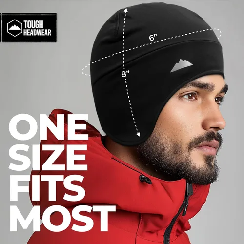 Vista 26 de Tough Headwear Gorras térmicas para casco para hombre, para invierno, gorra de casco y gorras de ciclismo para correr, esquiar, deportes de invierno