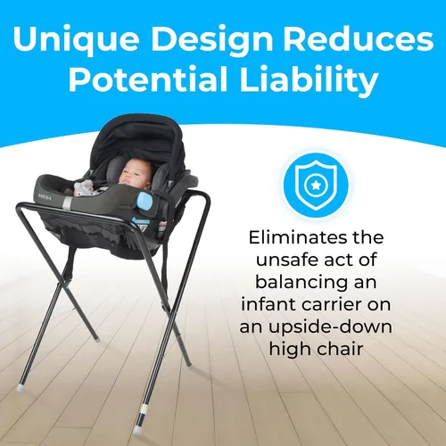 Vista 3 de Koala Kare Asiento infantil Kradle – Portabebés seguro, altura de mesa con patas tubulares de acero, diseño plegable y compacto, malla lavable a