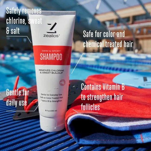 Vista 7 de Zealios Champú de natación y deporte, acondicionador y gel de baño hidratante para aliviar los productos químicos de la piscina