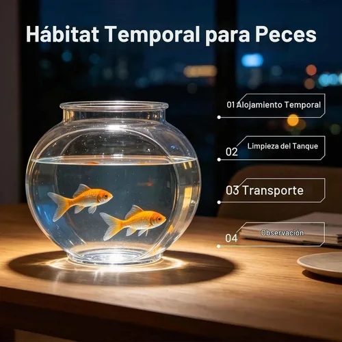 Vista 2 de Koller Products Pescadera ovalada de plástico de 1 galón, tanque de peces temporal para Betta Guppy Tetra Zebrafish Camarones, freír, aislamiento