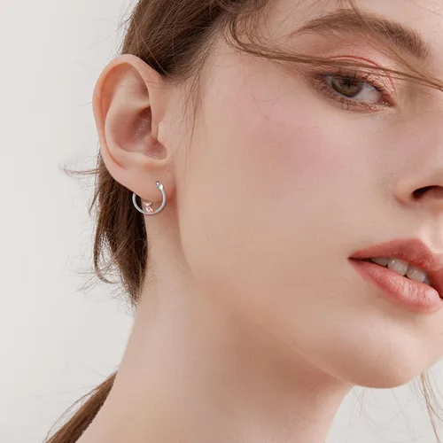 Vista 27 de VONALA Bonitos aretes de aro de plata de ley 925, regalos de cumpleaños para mujer