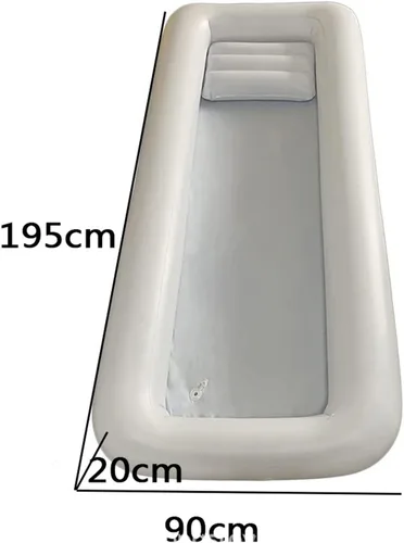 Vista 6 de Bañera inflable y champú, bañera de PVC para adultos, kit de ducha inflable con bomba de aire eléctrica y bolsa de agua para embarazadas, ancianos