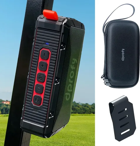 Vista 10 de Dprofy 2 altavoces de golf Bluetooth magnéticos portátiles profesionales, inalámbricos, impermeables, IPX6/a prueba de golpes, altavoces de golf