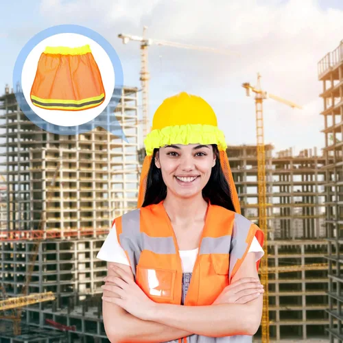 Vista 9 de Parasol reflectante para el cuello con visera de malla transpirable, protección solar ligera para trabajadores de la construcción, accesorio