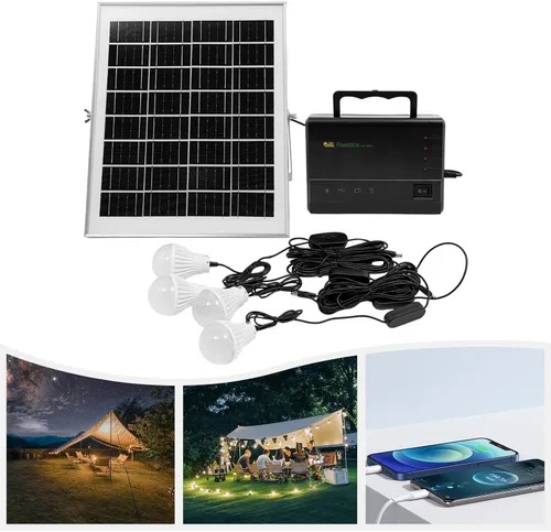 Vista 9 de Inversor de energía solar, kit de generador solar portátil, sistema de respaldo de energía de emergencia, kit de iluminación de panel solar, carga