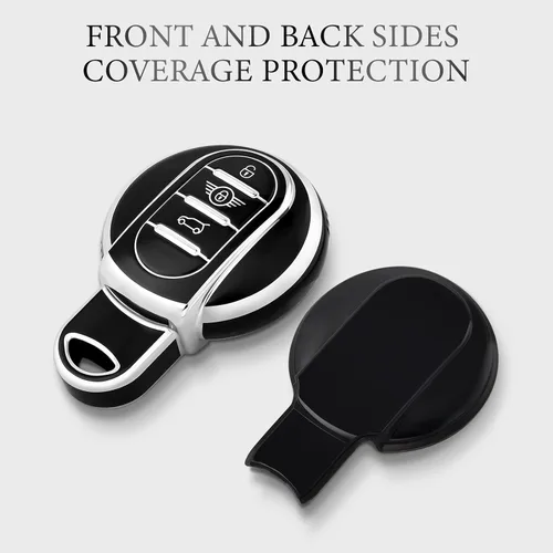 Vista 6 de OFFCURVE Funda para llavero BMW Mini, compatible con BMW Mini Cooper S D SD F56 F55 F54 F57 F60 R55 R55 R56 R57 R58 R59 R60 S Roadster Smart Key Fob