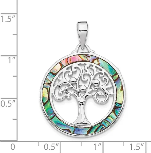 Vista 3 de Collar con dije de árbol de la vida de plata de ley 925 diseño de árbol de la vida para exteriores joyería fina para mujeres regalos para ella Plata