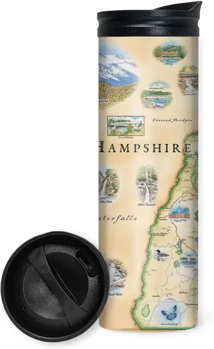 Vista 37 de Xplorer Maps 1000 Islands Map - Vaso de viaje de 16 onzas con tapa resistente a derrames, vaso de café aislado al vacío de acero inoxidable