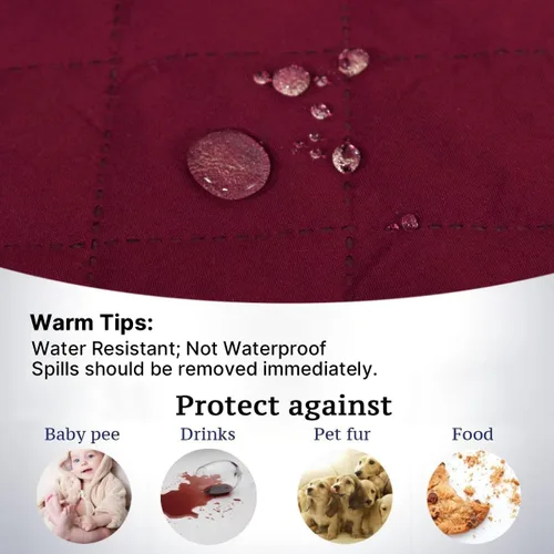 Vista 63 de H.VERSAILTEX Funda de sofá resistente al agua para sofá de 3 cojines, reversible, protector de muebles acolchado con correa elástica, funda de sofá