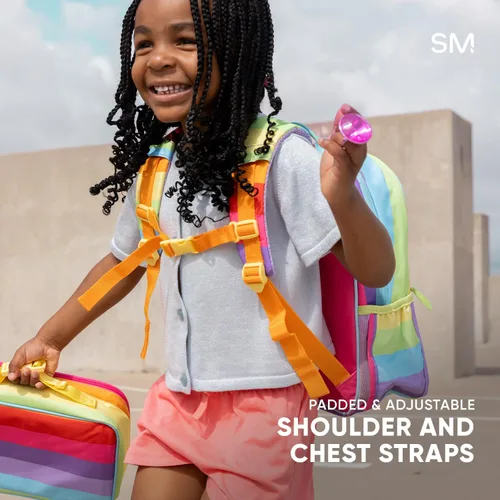 Vista 9 de Simple Modern Mochila para niños y niñas escolares, Disney Arcoiris princesa, 18 L