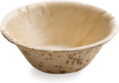 Vista 2 de Restaurantware Vajilla desechable de bambú de 3 pulgadas, 100 cuencos desechables, platos redondos de bambú natural de primera calidad, resistentes
