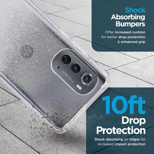 Vista 3 de Case-Mate Funda para Motorola Edge 2022 – Sheer Ombre [protección contra caídas de 10 pies] [Compatible con carga inalámbrica] Funda de lujo