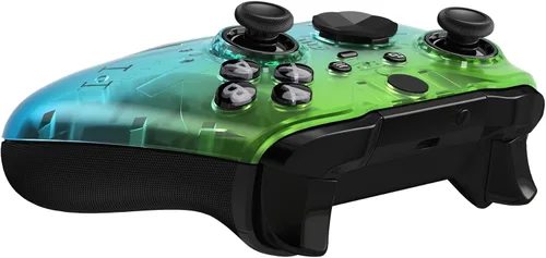 Vista 9 de eXtremeRate Gradient Translucent Green Blue Front Housing Shell Case Replacement Kit for Xbox One Elite Series 2, Xbox Elite 2 Core Controller