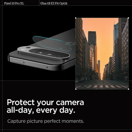 Vista 3 de Spigen Protector de pantalla y lente de cámara [Glas.tR EZ Fit Optik] diseñado para Pixel 10 Pro XL [compatible con carcasas] - 2 unidades GlasTR