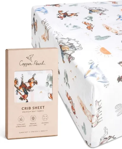 Vista 12 de Copper Pearl: Sábanas de punto prémium para cuna de bebé para niños y niñas, transpirables y suaves, sábanas ajustables para colchones estándar