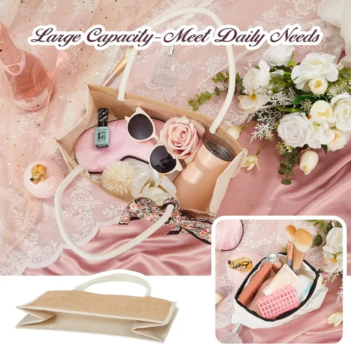 Vista 6 de Flycalf Bolsas de mano de boda personalizadas, regalos para dama de honor, verano, playa, niñas, viaje, despedida de soltera, reutilizable, bolsa