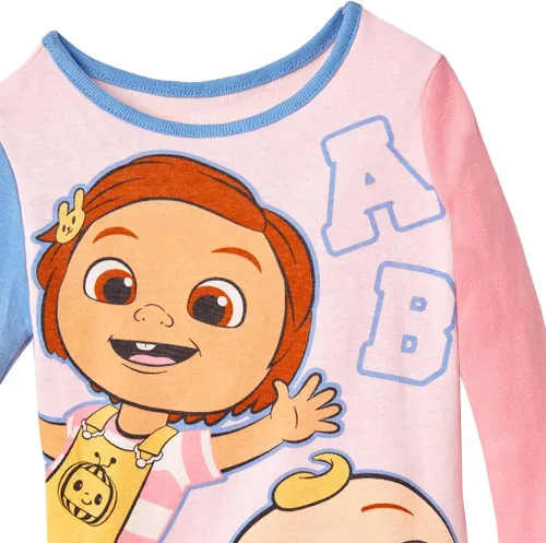 Vista 3 de CoComelon Conjunto de pijama de 4 piezas para niña, ropa de dormir