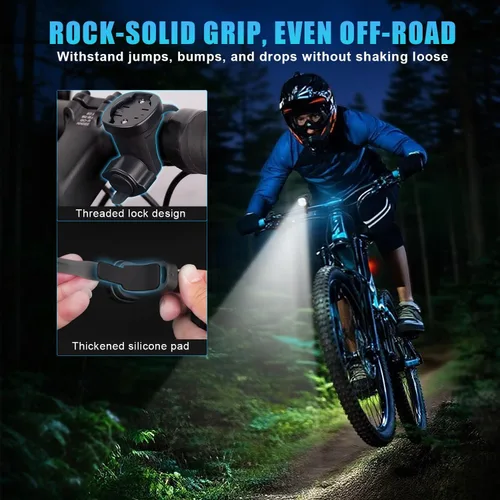 Vista 8 de Luz de bicicleta para conducción nocturna, 2000 lm faro de bicicleta y luz trasera, múltiples modos, 3000 mAh USB C recargable impermeable LED