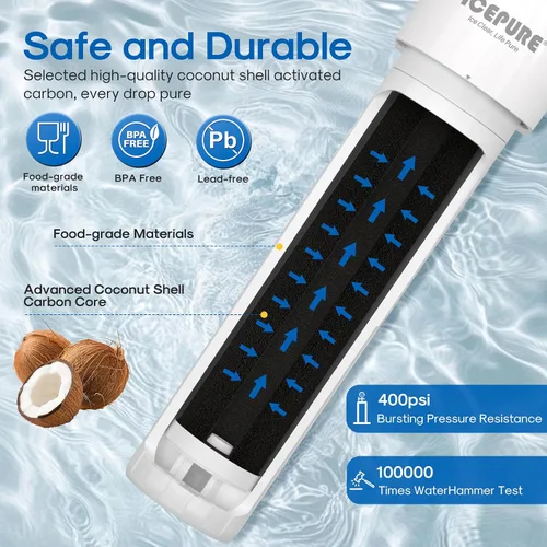 Vista 6 de ICEPURE WFS5300A-20 5 años o 40K galones Sistema de filtración de agua bajo fregadero, de ultra alta capacidad, certificado NSF/ANSI CAN372 y 42