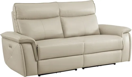 Vista 3 de Lexicon Raelynn Power - Sofá biplaza reclinable doble, color gris pardo gris topo