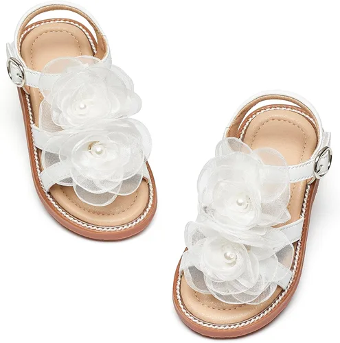 Vista 34 de Kiderence Sandalias de niña de las flores para niñas pequeñas, zapatos de Ck303 Oro