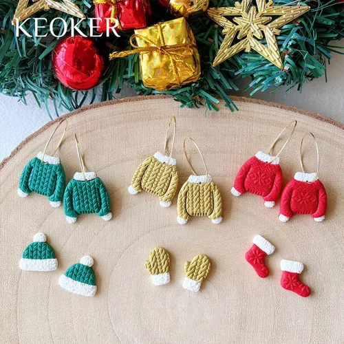 Vista 6 de Keoker Hoja de textura de arcilla polimérica para Navidad, tapete de textura de arcilla navideña para hacer aretes, joyas, herramientas de aretes