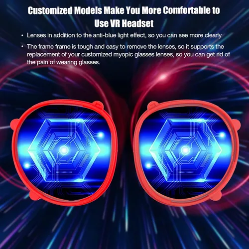 Vista 4 de OOAVR Anti-Blue Light Glasses for Oculus Quest 2,Accessories with Magnetic Alloy Frame and Blue Light-Blocking Lenses,Support The Replacement of