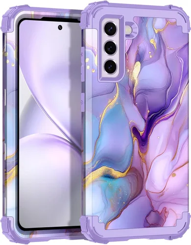 Vista 22 de Rancase Funda para Galaxy S21 FE 5G, tres capas resistentes a prueba de golpes, protección de plástico duro+funda protectora de goma de silicona