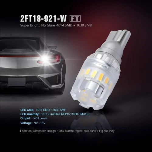Vista 7 de Paquete de luces LED de respaldo y interior de automóvil de EE. UU
