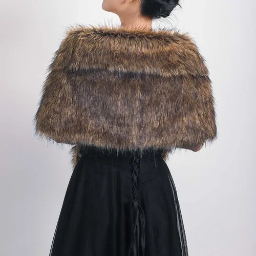Vista 2 de Yikisdy Chal de piel sintética de los años 20 para boda, para cubrir la piel de la novia, para fiestas, suéteres, accesorios para mujeres y niñas