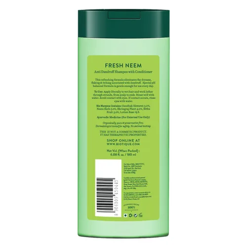 Vista 2 de Biotique Bio Neem Margosa Champú y Acondicionador Anticaspa, 6.1 fl oz