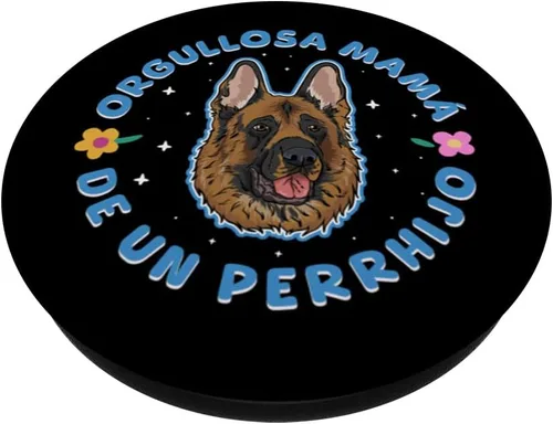 Vista 2 de Orgullosa mamá de un perrhijo. Versión Pastor Alemán PopSockets Adhesive PopGrip