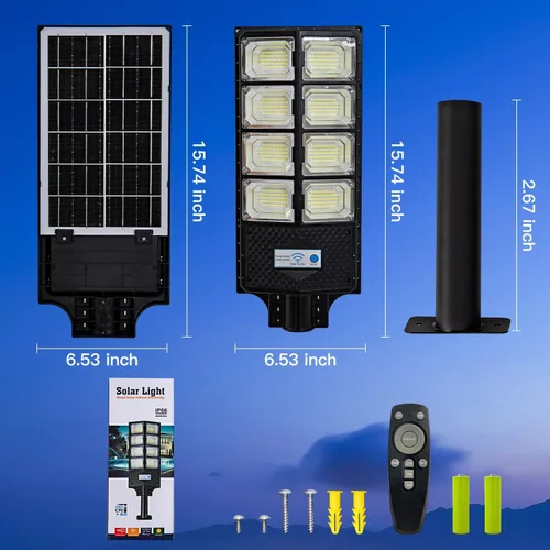 Vista 8 de Farolas solares para exteriores, IP67 impermeable, con sensor de movimiento, control remoto y automático del atardecer al amanecer, LED brillante