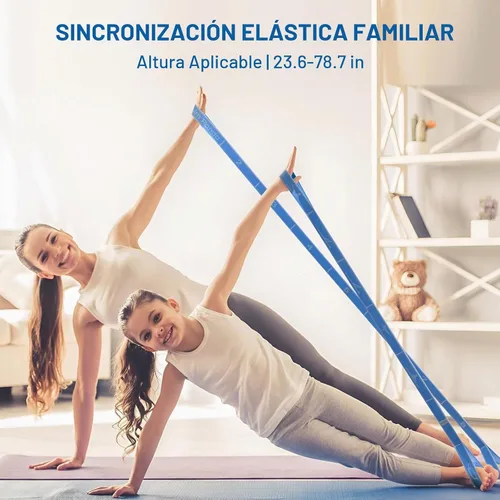 Vista 5 de Slim Panda Correa elástica, flexibilidad, bandas elásticas de baile, correa elástica de yoga con 9 bucles para terapia física, pilates, yoga