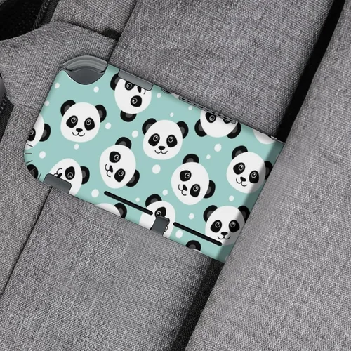 Vista 5 de Lindas calcomanías de panda de envoltura completa, calcomanías protectoras de placa frontal compatibles con Nintendo Switch