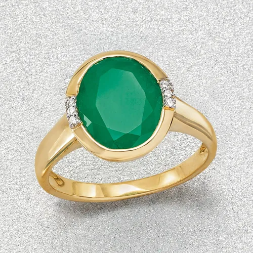 Vista 4 de Ross-Simons 3.00 Carat Emerald Ring With Diamond Accents in 14kt Yellow Gold