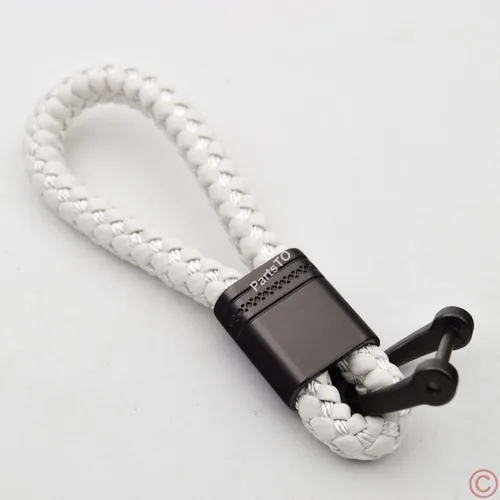 Vista 8 de Llavero con cuerda de diseño de tejido de bellota para automóvil, compatible con Porsche Maserati Mercedes BMW Cadillac Lexus Ford Toyota VW Honda