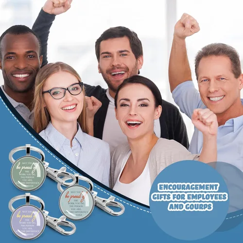 Vista 7 de Roowest 40 llaveros motivacionales para compañeros de trabajo a granel, citas inspiradoras, para enfermeras de emergencia, veterinarios, semana