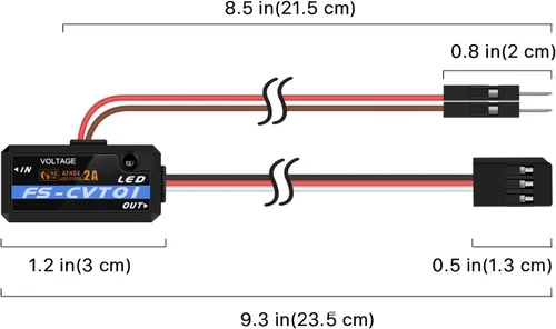 Vista 4 de FlySky FS-CVT01 - Módulo de sensor de batería de recolección de voltaje para caja de receptor Flysky iA6B iA10 PL18 NV14 FrG4 Noble NB4 i10 i8 i6s